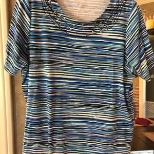 STRIPED T-SHIRT-SZ XL-very pretty colors f/anyone